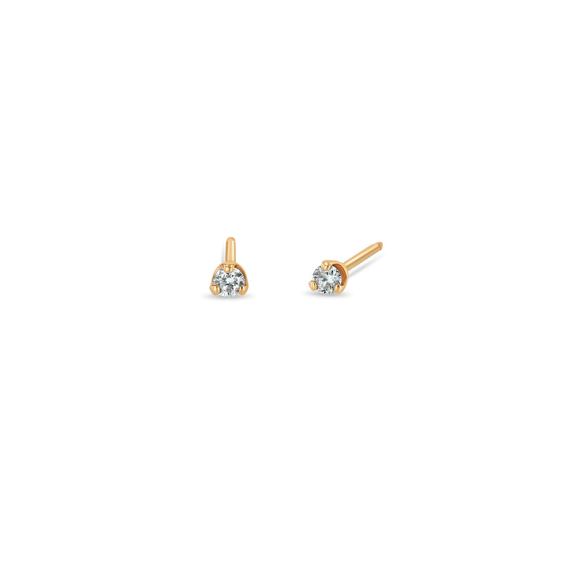 Zoë Chicco 14k Rose Gold Small Prong Diamond Solitaire Stud Earrings.