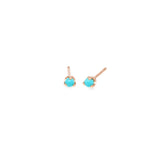 14k Turquoise Prong Studs | December Birthstone