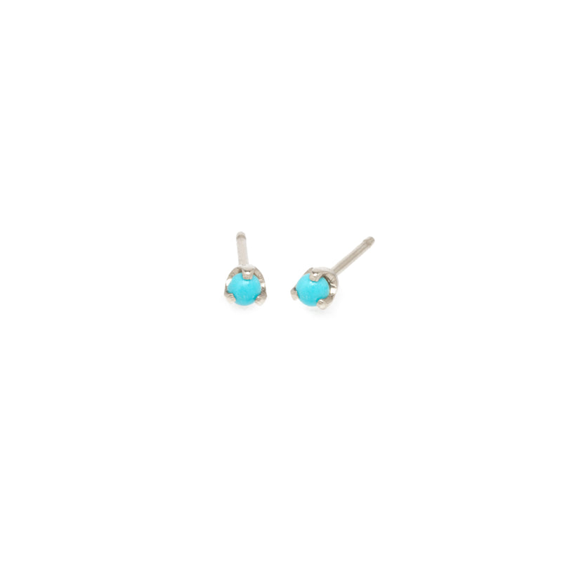 14k Turquoise Prong Studs | December Birthstone
