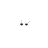Zoë Chicco 14k Gold Small Blue Sapphire Prong Stud Earrings | September Birthstone