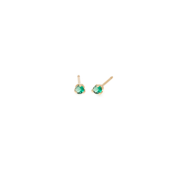 Zoë Chicco 14k Gold Emerald Prong Stud Earrings