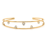 Zoë Chicco 14kt Gold Prong Diamond Double Band Cuff Bracelet