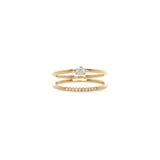 Zoë Chicco 14k Gold Pavé & Prong Diamond Split Double Band Ring