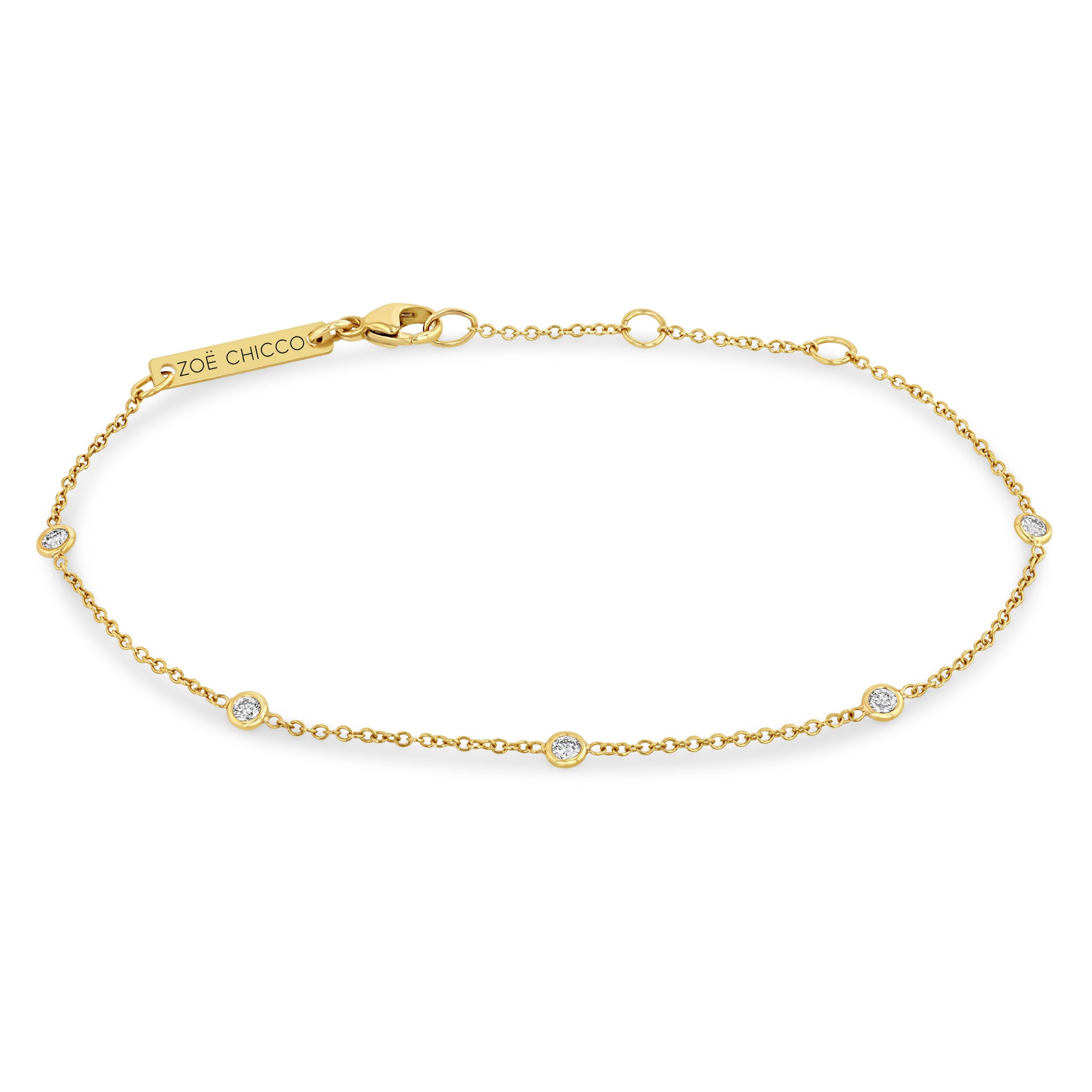 Zoë Chicco 14k Gold 5 Floating Diamond Station Bracelet