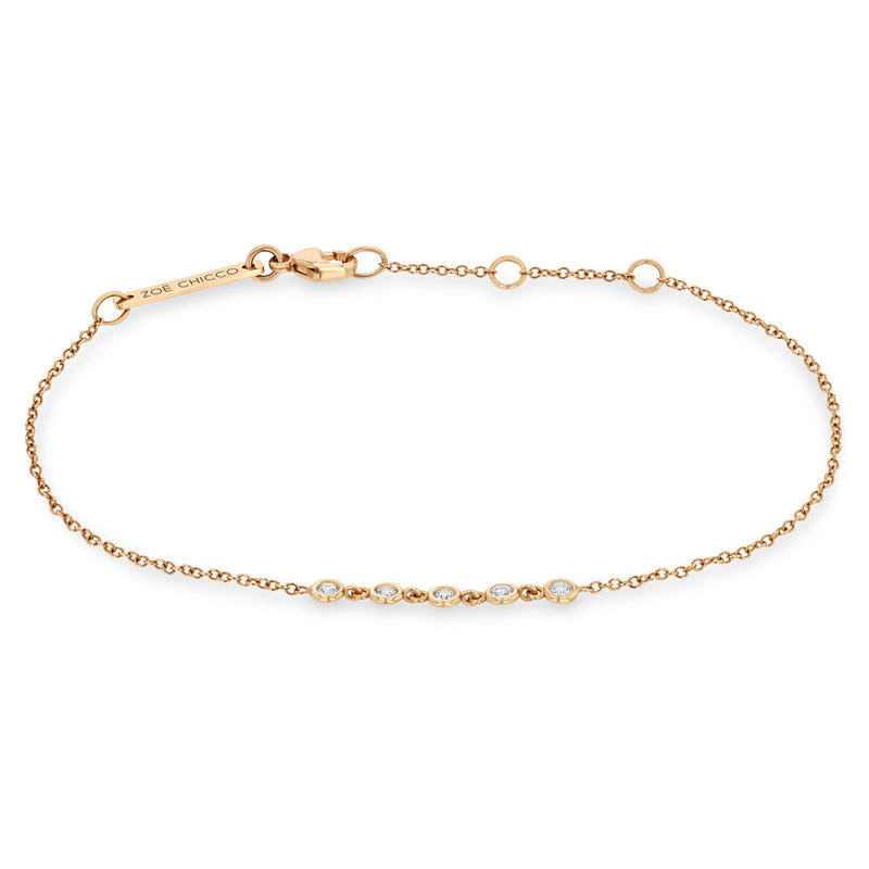 14k Solid Rose Gold Thick Bead Dot Charm Bracelet Dainty Love Oval Fas –  Brilliant Facets