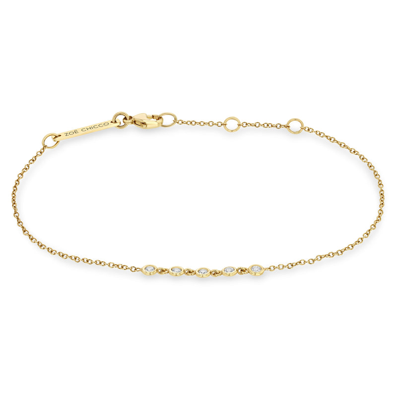 Zoë Chicco 14k Gold 5 Linked Floating Diamond Bracelet
