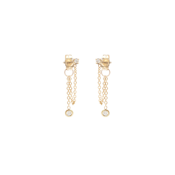 Zoë Chicco Women's Prong Diamonds 14K Yellow Gold & 0.1 TCW Diamond Small Curb Chain Drop Earrings - Gold