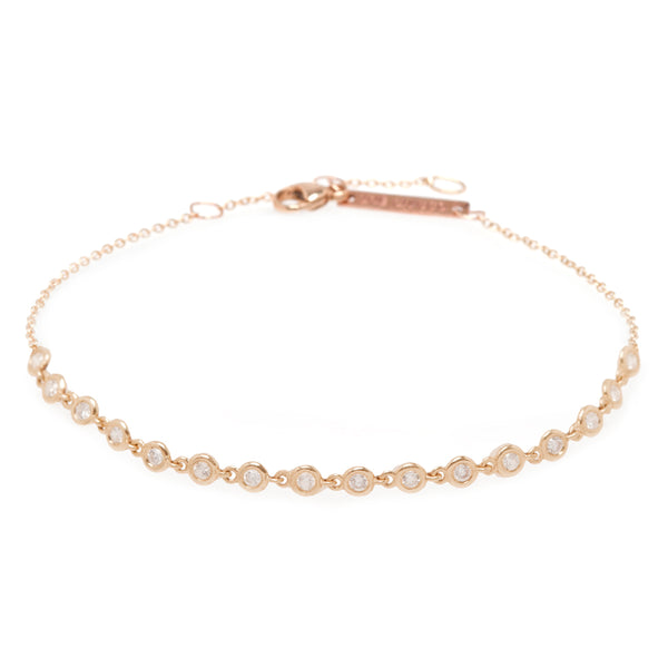 14k Linked Floating Diamond Tennis Bracelet - SALE