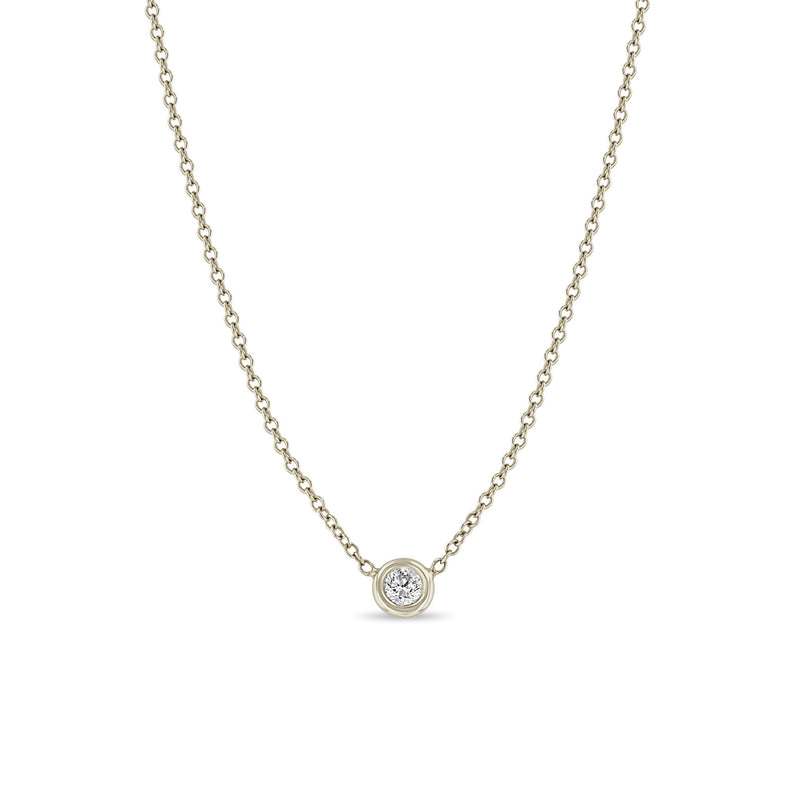 Gigi Supreme Classic 1 Diamond Necklace, White, Yellow Gold, 16.5