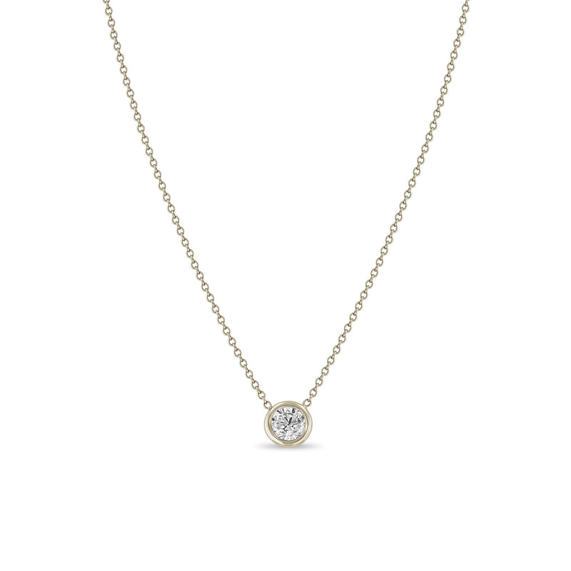14k Floating Diamond Solitaire Necklace