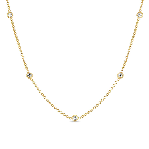 Zoë Chicco 14k Gold Small 5 Floating Diamond Station Necklace