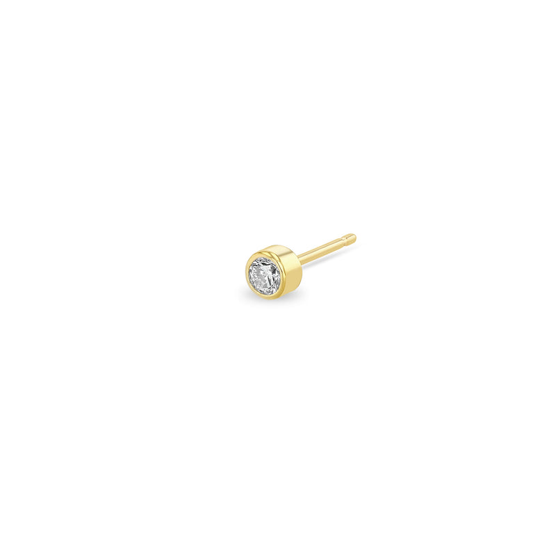 Single Zoë Chicco Classic 14k Gold Large Diamond Bezel Stud Earring