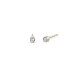 Zoë Chicco Classic 14k Gold Diamond Bezel Solitaire Stud Earrings