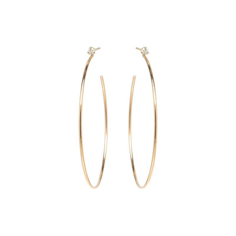 Zoë Chicco 14k Gold Large Prong Diamond Hoop Earrings
