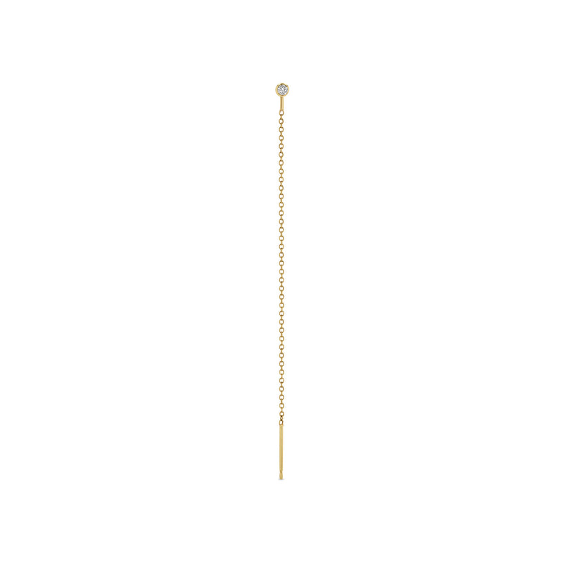 Single Zoë Chicco 14k Gold Diamond Bezel Chain Threader Earring