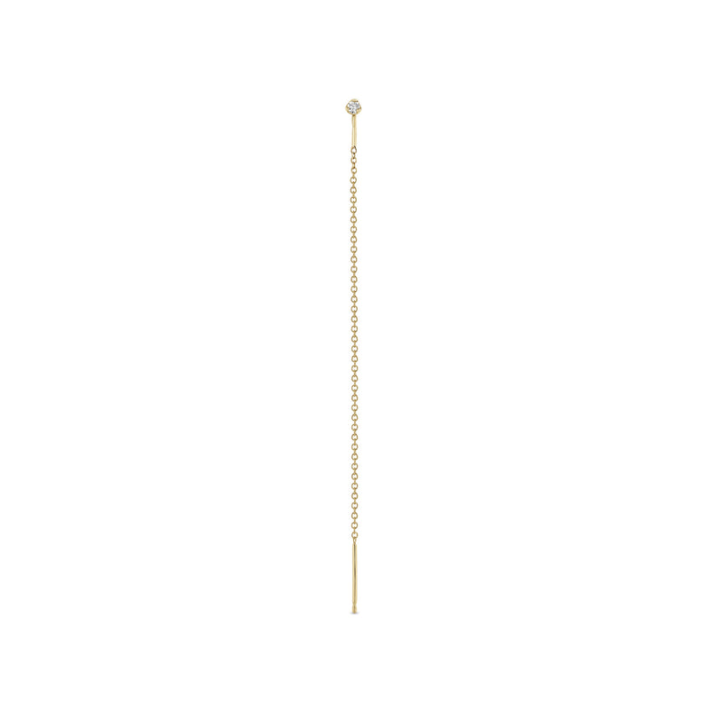 Single Zoë Chicco 14k Gold Prong Diamond Chain Threader Earring