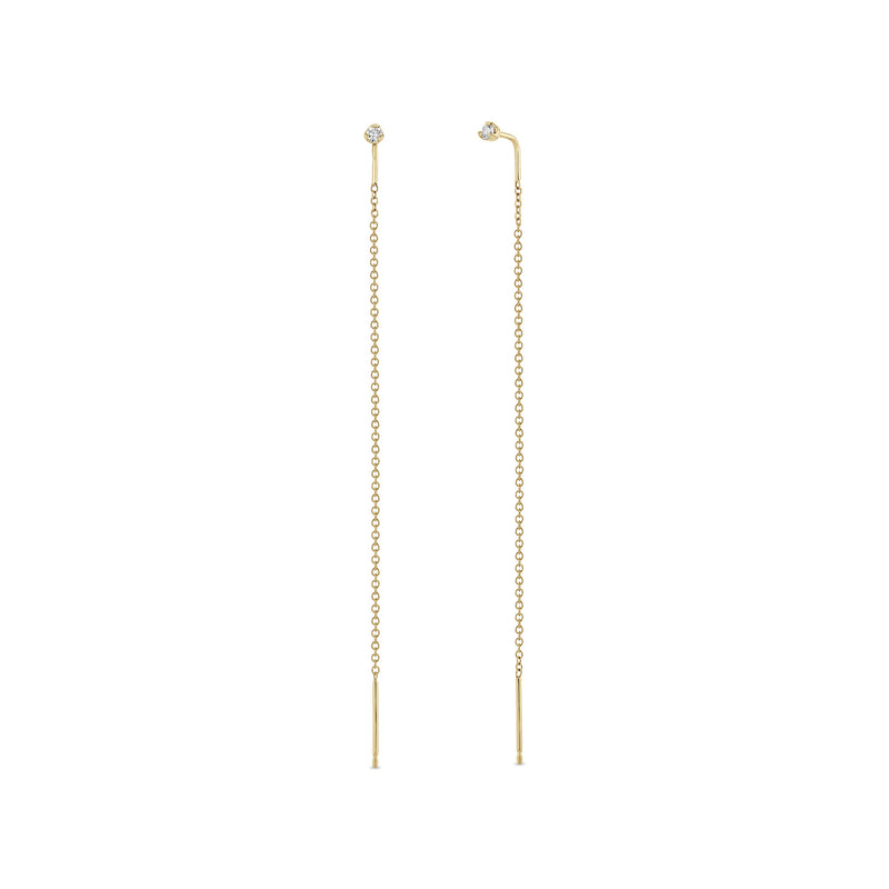 Zoë Chicco 14k Gold Prong Diamond Chain Threader Earrings