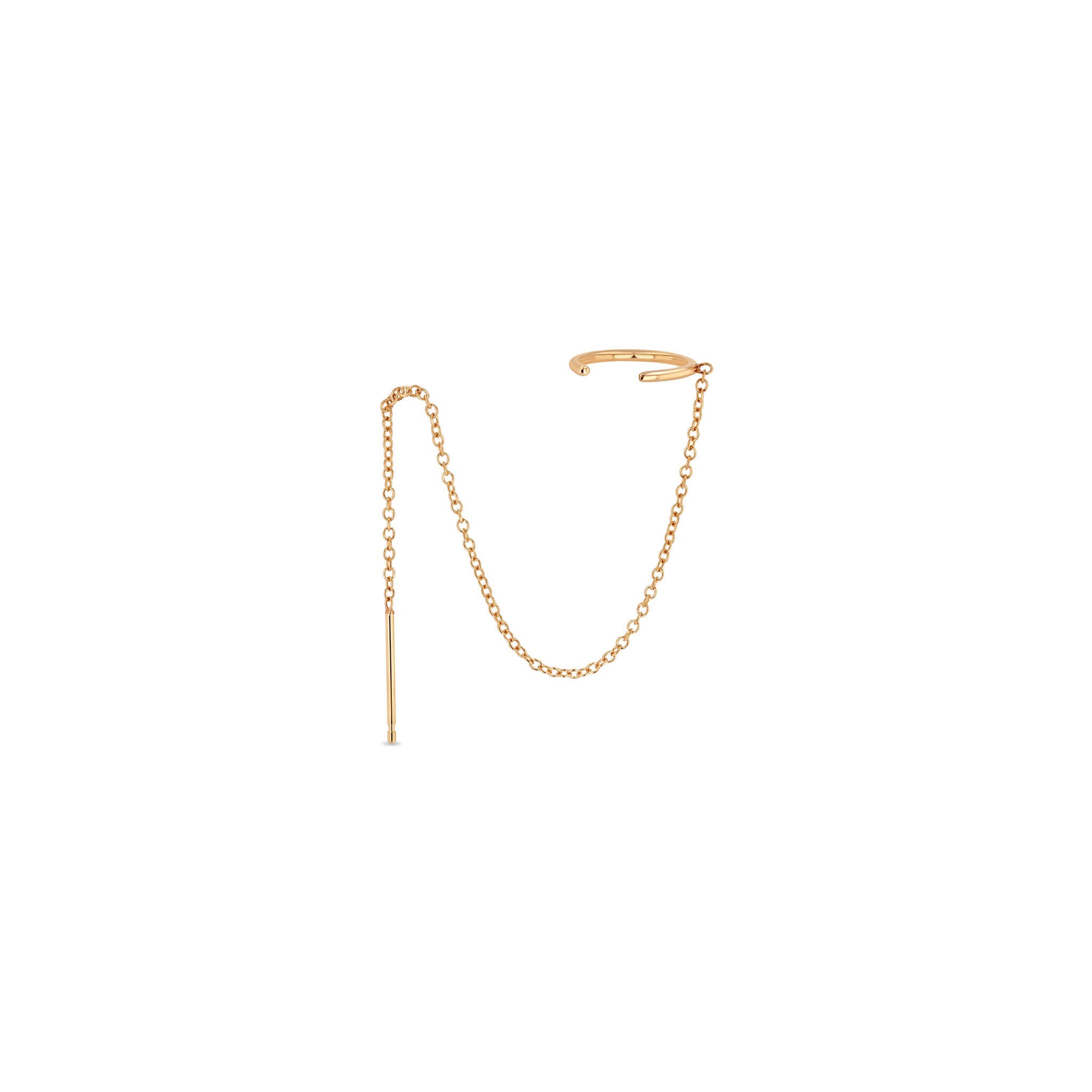 Shorter Zoë Chicco 14k Gold Ear Cuff & Chain Threader Earring