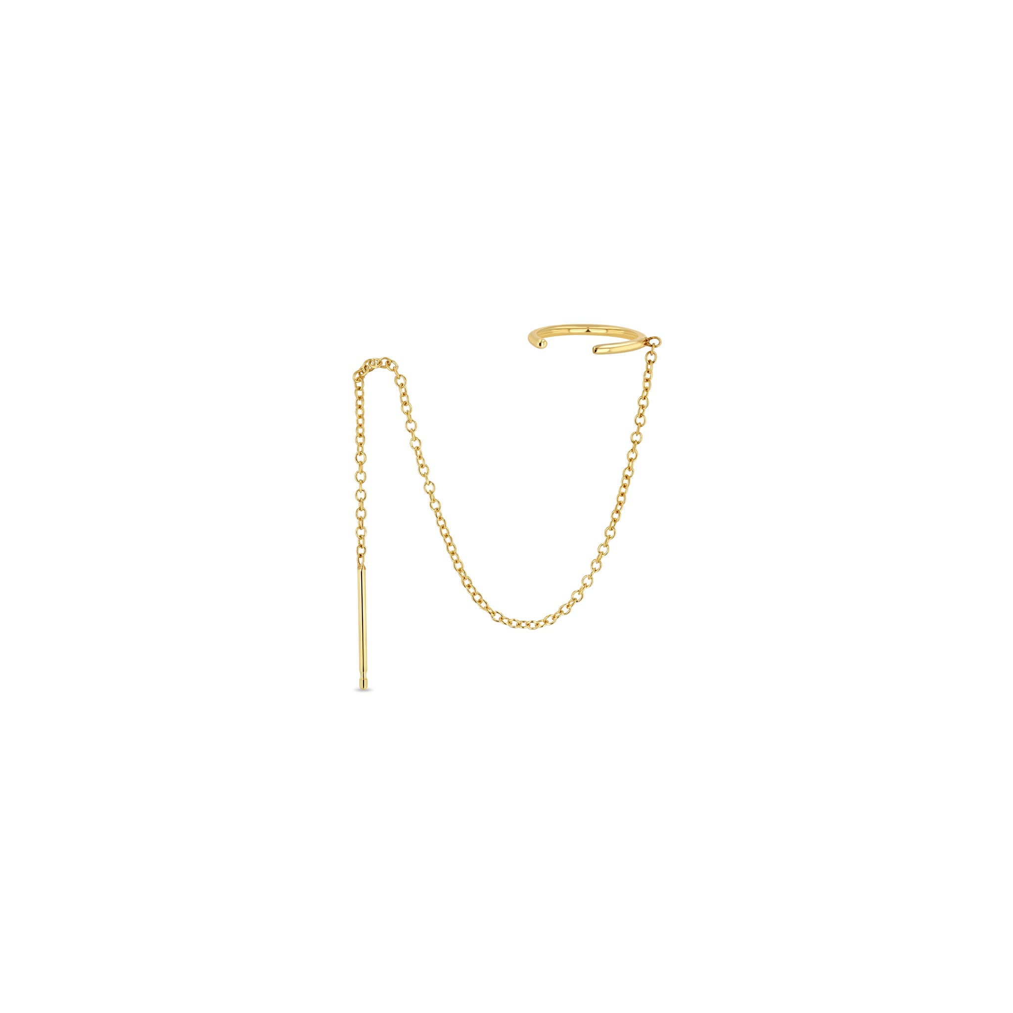 Shorter Zoë Chicco 14k Gold Ear Cuff & Chain Threader Earring