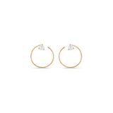 Zoë Chicco 14k Gold Pearl Front Facing Threader Hoop Earrings