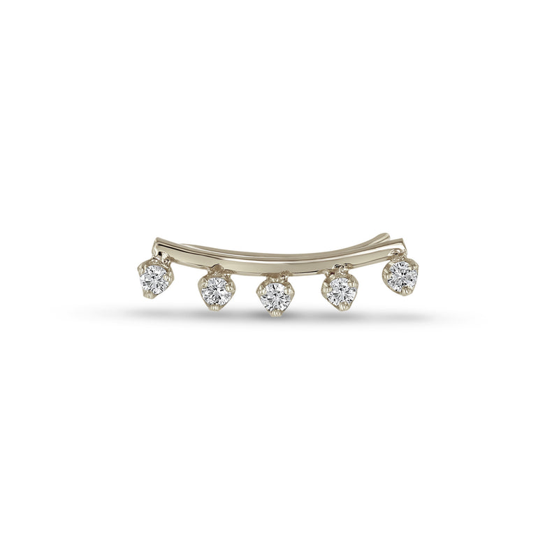 Zoë Chicco 14k White Gold Prong Diamond Curved Bar Ear Shield for Left Ear