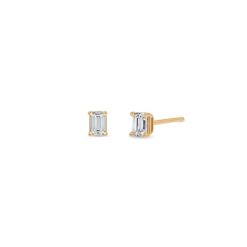 Zoë Chicco 14k Gold Emerald Cut Diamond Stud Earrings
