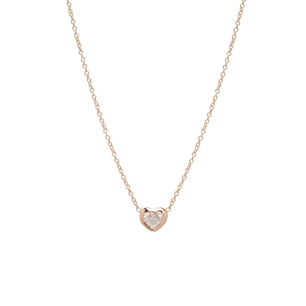 Zoë Chicco 14kt Gold Floating Heart Shaped Diamond Necklace – ZOË CHICCO