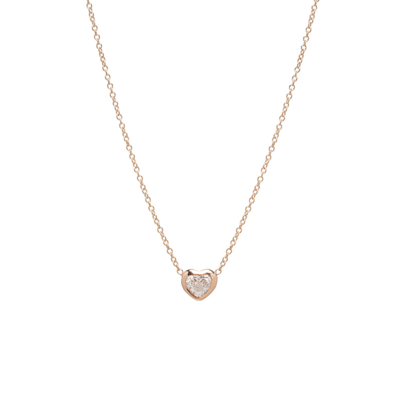 Zoë Chicco 14kt Gold Floating Heart Shaped Diamond Necklace