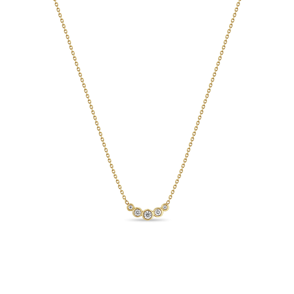 NOLA | Diamond Bezel Necklace with Dual Chain – AURELIE GI
