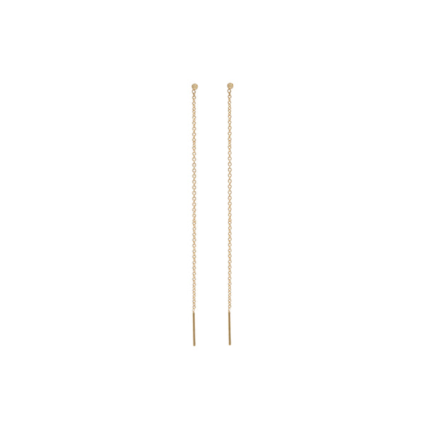 Zoe Chicco 14kt Gold Tiny Ball Threader Earrings