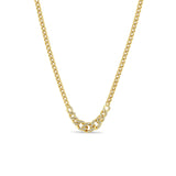 Zoë Chicco 14k Gold Pavé Diamond Graduated Curb Chain Necklace
