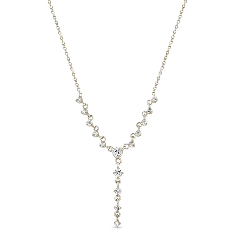 Zoë Chicco 14k Gold Linked Graduated Prong Diamond Lariat Necklace