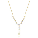 Zoë Chicco 14k Gold Linked Graduated Prong Diamond Lariat Necklace