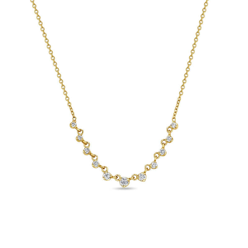 Zoë Chicco 14k Gold 11 Linked Graduating Prong Diamond Necklace