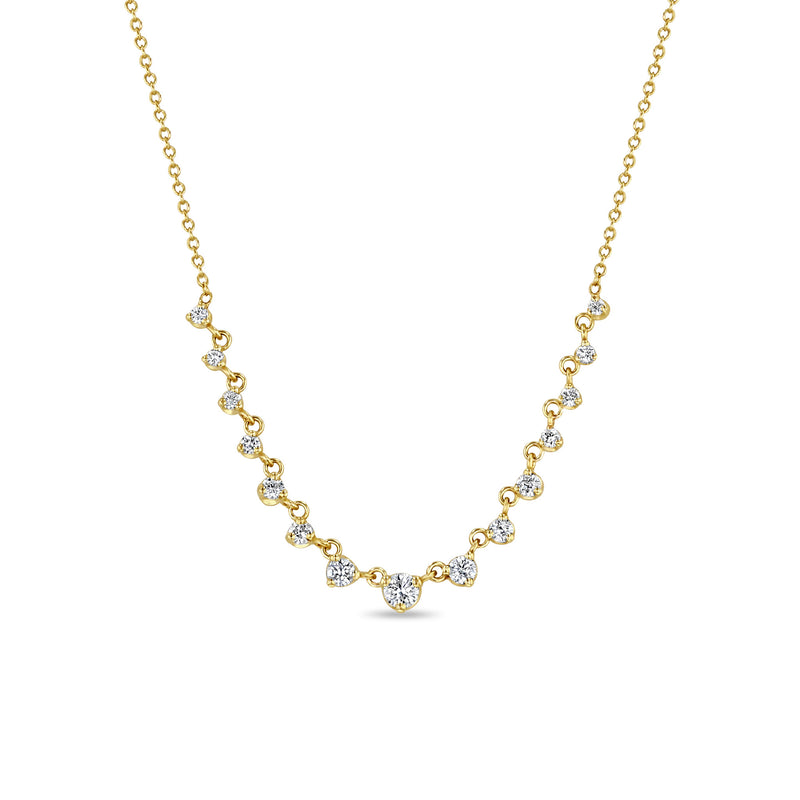 Zoë Chicco 14k Gold 15 Linked Graduating Prong Diamond Necklace – ZOË ...