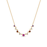 Zoë Chicco 14k Gold Linked Graduated Pink Ombre Gemstone Necklace
