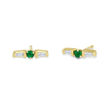 Zoë Chicco 14k Gold Emerald & Tapered Baguette Diamonds Stud Earrings