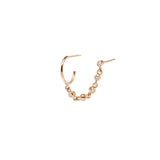 Zoë Chicco 14kt Gold Diamond Eternity Linked Chain & Huggie Hoop Earring