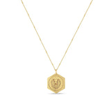 Zoë Chicco 14k Gold Lion Hexagon Medallion Necklace