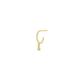 Single Zoë Chicco 14k Gold Dangling Diamond Huggie Hoop Earring