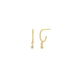 Zoë Chicco 14k Gold Dangling Diamond Huggie Hoop Earrings