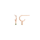 Zoë Chicco 14kt Gold Dangling Emerald Huggie Hoop Earrings