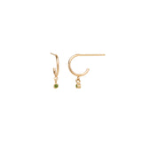 Zoë Chicco 14k Gold Dangling Peridot Huggie Hoop Earrings