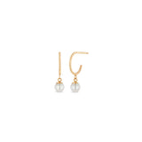 Zoë Chicco 14k Gold Dangling Pearl Huggie Hoop Earrings
