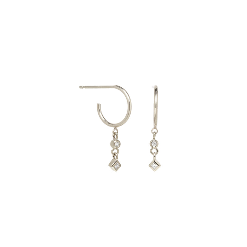 Oxidized Medium Thin Diamond Hoop Earrings with Black Diam… | Flickr