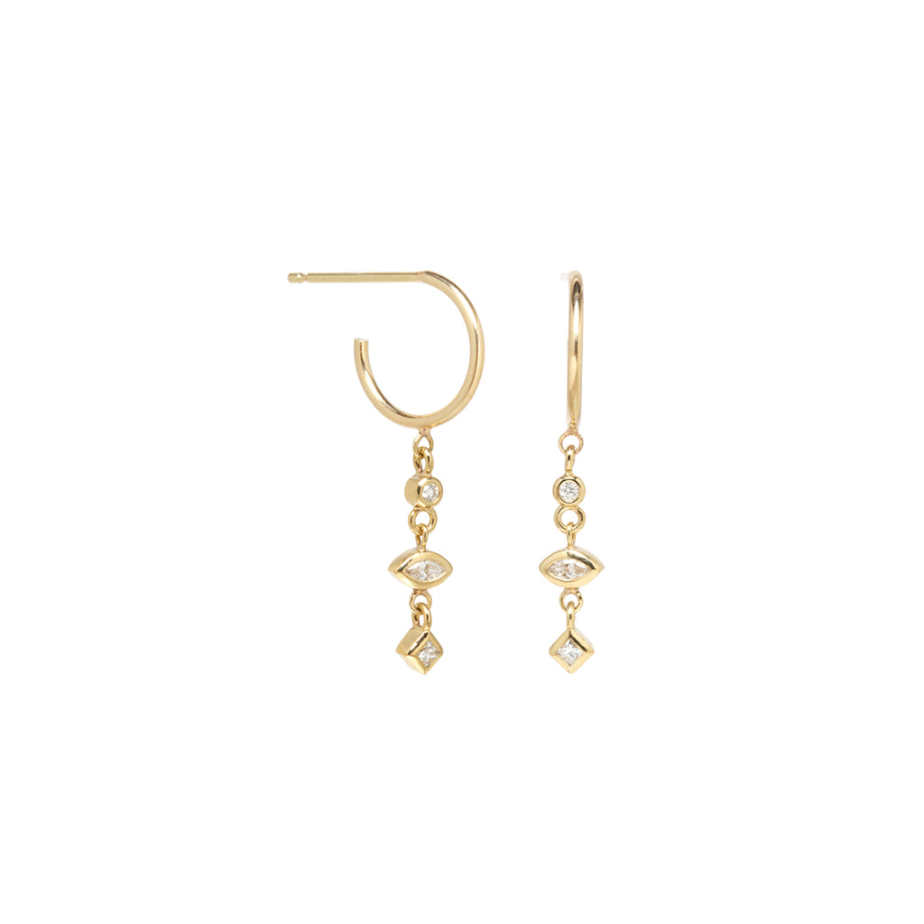 9ct Gold 9mm Thin Patterned Hoop Earrings | Goldmark (AU)