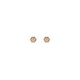 Zoë Chicco 14kt Gold Diamond Hexagon Stud Earrings