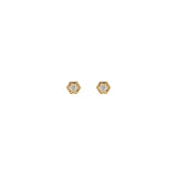 Zoë Chicco 14k Gold Diamond Hexagon Stud Earrings