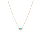 14k Turquoise & Diamond Horizon Fan Necklace