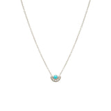 14k Turquoise & Diamond Horizon Fan Necklace
